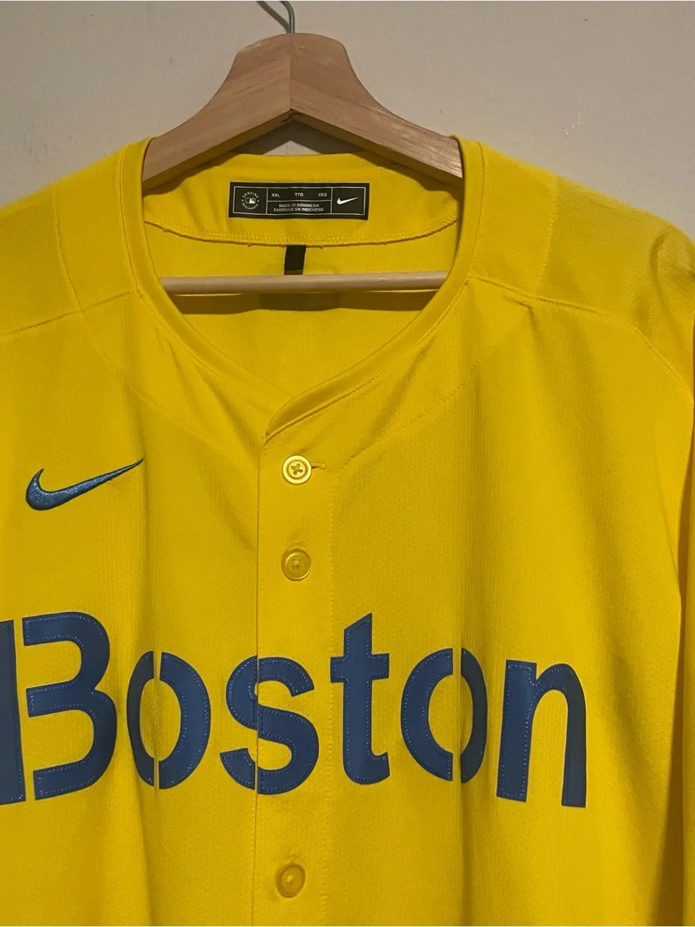 Nike Yellow and Blue Boston Red Sox City Connect Jersey, Size XXL